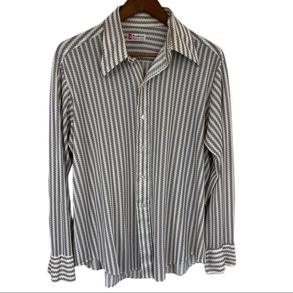 Vintage Striped Button Down Shirt. Bradley Red Label Brand. Good Condition! - Picture 1 of 9